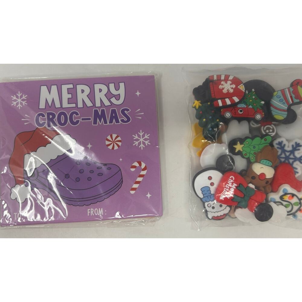Merry Croc-Mas Gift Card with Shoe Charms 24 Sets‎